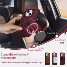 Carica l'immagine nel visualizzatore di Gallery, Custodia Magnetica per iPhone 13/14, Ondulata, Opaca, Bordeaux