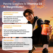 Carica l'immagine nel visualizzatore di Gallery, Vitamina D3 2000 UI Colecalciferolo (50mcg), Vegetariana, 400 Compresse