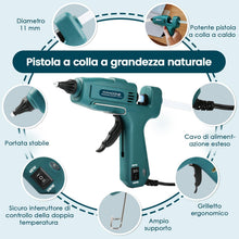 Carica l'immagine nel visualizzatore di Gallery, MAXDONE Pistola Colla a Caldo 60W &amp; 100W &amp; Chiudi con un clic, Pistola Grandi Colla a Caldo Professionale con 12 stick d
