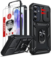 Carica l'immagine nel visualizzatore di Gallery, LeYi Cover per Samsung A55 5G con Vetro Temperato [2 Pack](Nero)