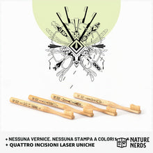 Carica l'immagine nel visualizzatore di Gallery, Nature Nerds - Set di spazzolini da denti in bambù (4 pezzi) durezza media