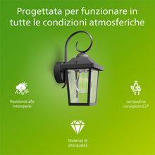 Carica l'immagine nel visualizzatore di Gallery, PHILIPS Buzzard Applique LED da esterno, Alluminio, Nero