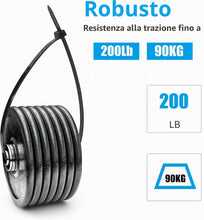 Carica l'immagine nel visualizzatore di Gallery, XINGO 100 Pezzi LungheFascette Plastica per Cablaggio Nero, 500mm x 9mm, Resistenza Alla Trazione 80 kg, Fascette per ca