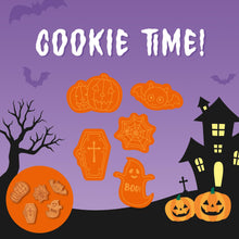 Carica l'immagine nel visualizzatore di Gallery, Legami - Formine per Biscotti, Halloween, Cookie Cutters, Set di 5 Forme Diverse con Timbro, Adatte anche ai Bambini