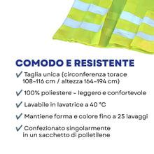 Carica l'immagine nel visualizzatore di Gallery, First Aid Only Gilet Catarifrangente Giallo | Gilet di Sicurezza per Auto e Bici secondo EN ISO 20471:2013 | Alta Visibi