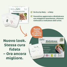 Carica l'immagine nel visualizzatore di Gallery, Naty BioEmbrace Pannolini Neonato, Taglia 1 (2–5kg), 25 pezzi