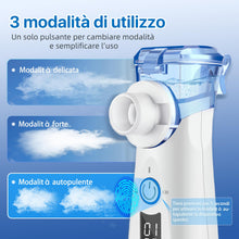 Carica l'immagine nel visualizzatore di Gallery, Aerosol Portatile Silenzioso Macchina Aerosol per Adulti e Bambini a Ultrasuoni con Ricarica USB-C Nebulizzatore Elettri