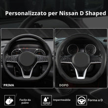 Carica l'immagine nel visualizzatore di Gallery, GIANT PANDA Coprivolante per Nissan, a forma di D, per Qashqai,Juke,X-Trail,Leaf(nero, misura standard)
