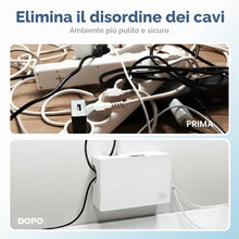 Carica l'immagine nel visualizzatore di Gallery, Scatola Gestione Cavi in ABS Resistente al Calore 32x20x11 cm Organizer per Multipresa e Fili con Montaggio a Parete o P