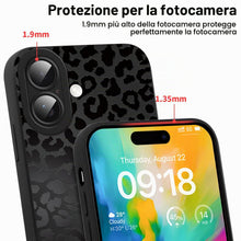 Carica l'immagine nel visualizzatore di Gallery, Coalbooliy Custodia Per iPhone 16 6,1'', Cellulare Nero Silicone Morbido Cover per telefono Aesthetic Modello Leopardato