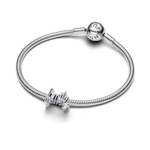 Carica l'immagine nel visualizzatore di Gallery, Family sterling silver charm with clear cubic zirconia