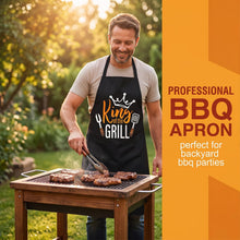 Carica l'immagine nel visualizzatore di Gallery, Grembiule Barbecue Uomo Divertente, Regalo Uomo Originale per Papà e Marito, Grembiule Cucina Impermeabile e Regolabile 
