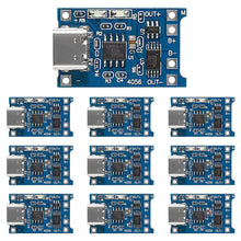 Carica l'immagine nel visualizzatore di Gallery, Greluma 10 Pz Tipo-C USB-C 5V 1A 18650 Scheda di ricarica per modulo caricabatteria al litio con doppia funzione di prot