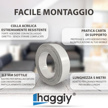 Carica l'immagine nel visualizzatore di Gallery, haggiy nastro per bordi autoadesivo in melammina 18 mm x 5 m I nastro per bordi I per mobili tenuta sicura senza allunga