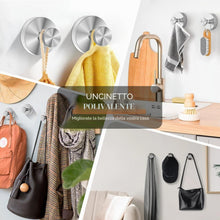Carica l'immagine nel visualizzatore di Gallery, 4 pezzi gancio a ventosa per cucina e bagno, riutilizzabile porta asciugamano a ventosa, senza forcella, ganci da parete