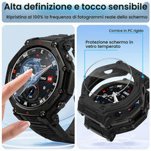 Carica l'immagine nel visualizzatore di Gallery, Custodia Compatibile con A-mazfit T-Rex 3 Pro 48mm, Cover Protettiva Telaio Rigida PC [Con Vetro Temperato *3] HD Clear 