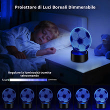 Carica l'immagine nel visualizzatore di Gallery, Dreamy Cubby Luce notturna a forma di pallone da calcio per bambini, lampada 3D con timer e telecomando, 16 colori inter