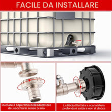 Carica l'immagine nel visualizzatore di Gallery, IBC Container Accessori, Rubinetto Cisterna 1/2, Rubinetto per Cisterna 1000 litri, Rubinetto di Scarico IBC in Ottone, 