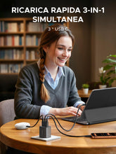 Carica l'immagine nel visualizzatore di Gallery, UGREEN Zapix 30W Caricatore USB C 3 Porte Ricarica Rapida Spina da Parete