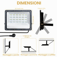 Carica l'immagine nel visualizzatore di Gallery, CREATESTAR Faretto Led da Esterno 50W 2 Pezzi, 5000LM Faretti Led Esterni 6500K luce bianca fredda, IP66 Impermeabile Fa