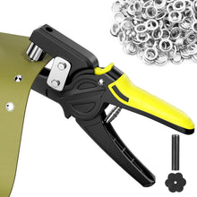 Carica l'immagine nel visualizzatore di Gallery, Fousenuk Set di Occhiellatrice (Ø 10mm) con 500 Occhielli, Pinze per Occhielli Professionali Metallici, Pinza Fustellatr