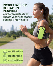 Carica l'immagine nel visualizzatore di Gallery, Borsa da braccio sportiva 2 pezzi, sportarmband e handytasche con kopfhörerfach, schweißfest, per corsa, joggen, fitness