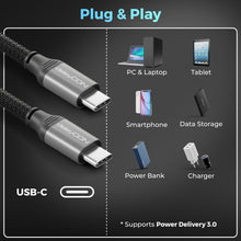 Carica l'immagine nel visualizzatore di Gallery, deleyCON 1m USB C PD3.0 (100W Ricarica Rapida) USB-C a USB-C per iPhone 17 16 15 Pro Max Air Galaxy S26 S25 S24 S23 S22 