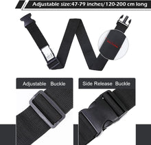 Carica l'immagine nel visualizzatore di Gallery, AiQInu Cinghie per Valigie,2 Cinghie per Bagagli Regolabili,Segnare Bagagli Fissaggio Valigie Cintura Sicurezza per Bagagli Accessori Viaggio Utili 2 Nero