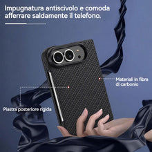 Carica l'immagine nel visualizzatore di Gallery, FAOMSEBS Cover per iPhone Duo, Texture Fibra di Carbonio
