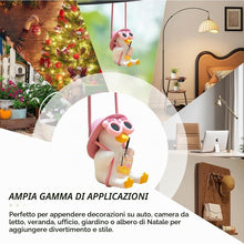 Carica l'immagine nel visualizzatore di Gallery, Cappellino rosa Anatra portachiavi Decorazione per auto, portachiavi per specchietto retrovisore Anatra portachiavi, gra