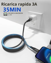 Carica l'immagine nel visualizzatore di Gallery, Magtame Cavo USB-C a USB-C magnetico 60W retrattile salvaspazio 1 m