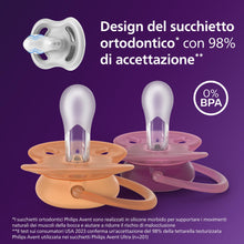 Carica l'immagine nel visualizzatore di Gallery, Philips Avent Ultra Soft Ciuccio - Ciuccio ortodontico, per bambini dai 18 mesi in su, scudo flessibile, tettarella simm