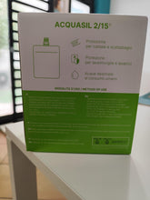 Carica l'immagine nel visualizzatore di Gallery, Liquido Acquabrevetti ACQUASIL 2/15® in sacche da 250 gr cadauna (4 sacche per box) per pompe dosatrici MiniDUE