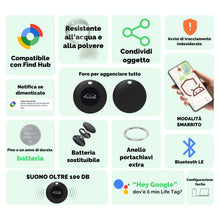 Carica l'immagine nel visualizzatore di Gallery, Lifemate Air Tag Android 2 Pack – Localizzatore Bluetooth Intelligente con GPS Portachiavi, Compatibile con App “Funzion