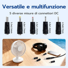 Carica l'immagine nel visualizzatore di Gallery, Wigearss Cavo USB a DC 5V 1A, 5 Spinotti Intercambiabili per Ricarica, Nero