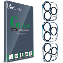 Carica l'immagine nel visualizzatore di Gallery, Ferilinso [3 Pezzi] Protezione Pellicola Vetro Fotocamera per iPhone 13 Pro &amp; iPhone 13 Pro Max Accessori Cover 9H Vetro