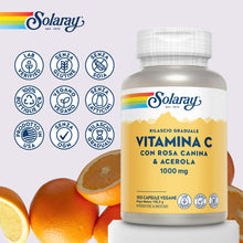 Carica l'immagine nel visualizzatore di Gallery, Solaray Vitamina C 1000mg Formula a Rilascio Graduale, 100 Capsule Vegane