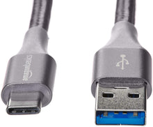 Carica l'immagine nel visualizzatore di Gallery, Amazon Basics USB-A a USB-C Cavo di Ricarica Rapida, Intrecciato in Nylon, USB 3.1 Gen 1, Velocità Elevata 5Gbps per App