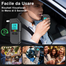 Carica l'immagine nel visualizzatore di Gallery, Dusefogo Etilometro Portatile Certificato, Professionale Alcol Test, Digitale Etilometro con Display Schermo LED, con 20
