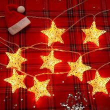 Carica l'immagine nel visualizzatore di Gallery, Stringa Di Rattan Stella,Catena Luminosa Decorativa in Rattan,LED Catena Luminosa,Luci Esterno Natale,per Natale Matrimo