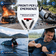 Carica l'immagine nel visualizzatore di Gallery, 3 Pezzi Martello Sicurezza Auto, Strumento Fuga 2 in 1 Tagliacintura &amp; Rompivetro, Rompivetro Portatile, Kit Sicurezza A