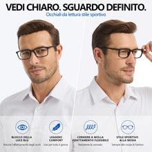 Carica l'immagine nel visualizzatore di Gallery, 3 Paia Occhiali da Lettura – Anti-Luce Blu, Cerniere a Molla e Design Antiscivolo