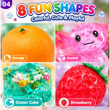 Carica l'immagine nel visualizzatore di Gallery, 8 Pezzi Squishy Set, Squishys Fun-Box Set, Squishie Giocattoli Sensoriali, Giocattolo da Spremere di fragoles e cubetti-