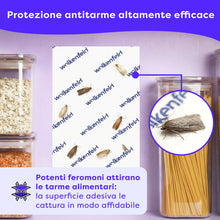 Carica l'immagine nel visualizzatore di Gallery, Wolkenfeld Trappole Farfalline Alimentari Adesive 10x – Antitarme Alimentari con Feromoni – Monitoraggio Dispensa e Cuci