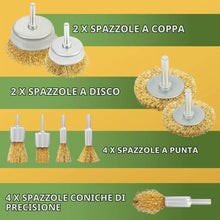 Carica l'immagine nel visualizzatore di Gallery, BLOSTM Spazzola Ferro per Trapano - 9 Pezzi Spazzola di Ferro per la Pulizia, la Rimozione Della Ruggine, la Lucidatura 