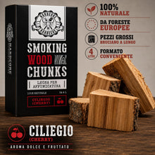 Carica l'immagine nel visualizzatore di Gallery, BBQ Chunk CILIEGIO - Cherry - Legna per affumicatura Hardcore Barbecue - Pezzi di Legno per affumicare - Circa 1.5 kg