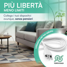 Carica l'immagine nel visualizzatore di Gallery, TEMPO DI SALDI Prolunga elettrica 10 Metri Flessibile e Resistente, con Spina Elettrica e Presa 16A Bipasso. Cavo Prolun