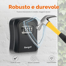 Carica l'immagine nel visualizzatore di Gallery, Ibergrif MA201 Cassaforte per Chiavi Montata a Parete,Cassetta di Sicurezza a Chiave Impermeabile,Cassaforte Porta Chiav