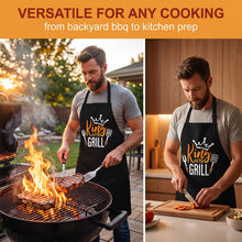 Carica l'immagine nel visualizzatore di Gallery, Grembiule Barbecue Uomo Divertente, Regalo Uomo Originale per Papà e Marito, Grembiule Cucina Impermeabile e Regolabile 