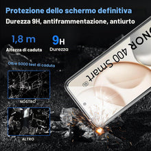 Carica l'immagine nel visualizzatore di Gallery, cover per Honor 400 Smart 4G/5G + 1 pezzo Vetro Temperato, Proteggi schermo ultra trasparente con durezza 9H, custodia p